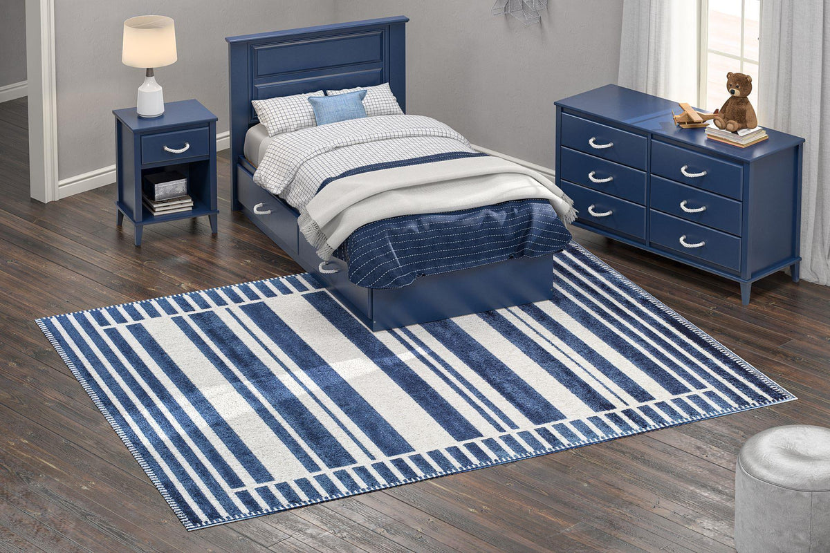Little Seeds Serenity Latitude Rug Navy 5 x 7 - Navy