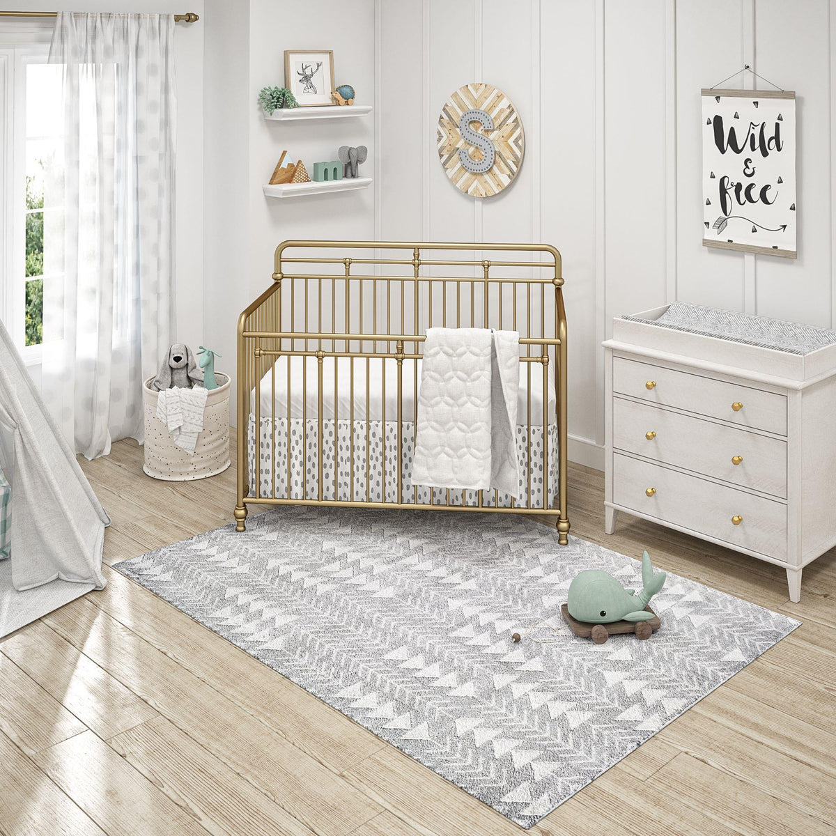 Little Seeds Serenity Archer Rug Gray 5 x 7 - Gray