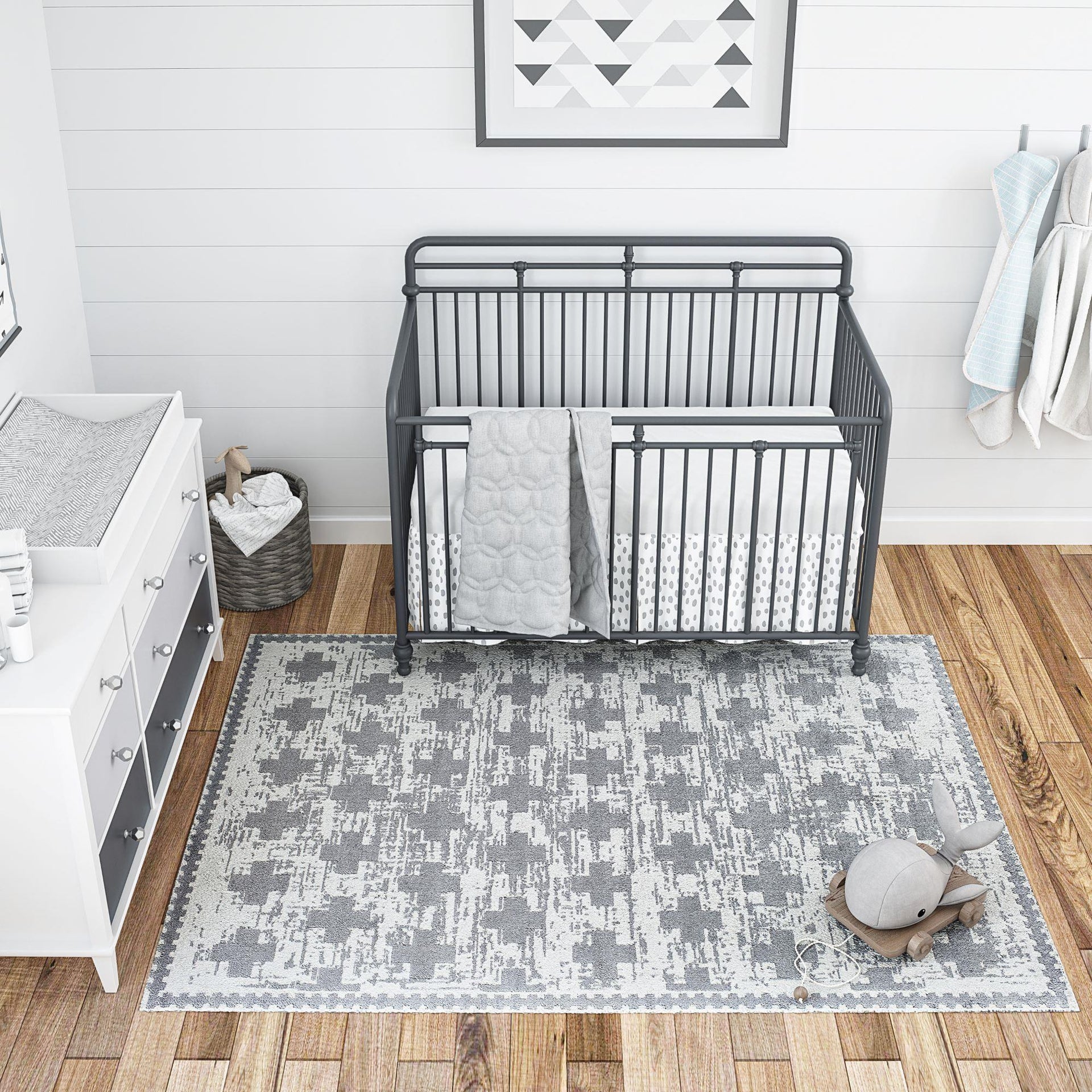 Little Seeds Serenity Impression Rug Gray 8 x 10 - Gray