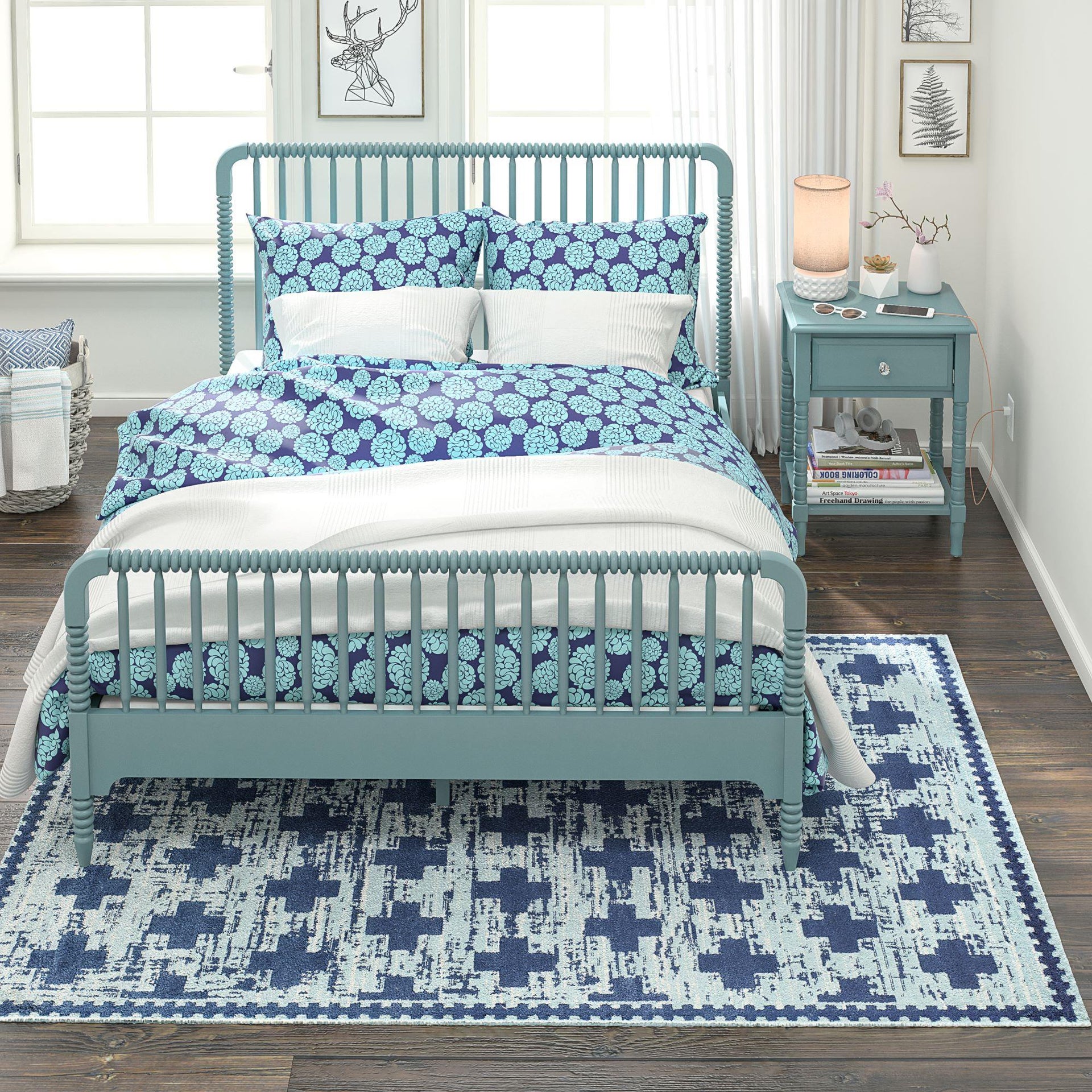 Little Seeds Serenity Impression Rug Aqua 5 x 7 - Aqua