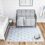 Little Seeds Serenity Impression Rug Wht/Lt Blue 8 x 10 - White/Blue