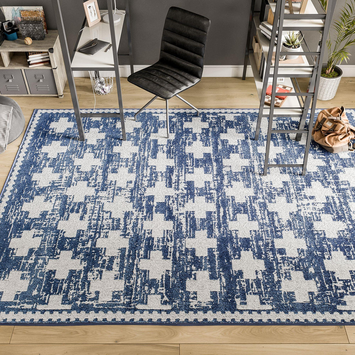 Little Seeds Serenity Impression Rug Navy 8 x 10 - Navy