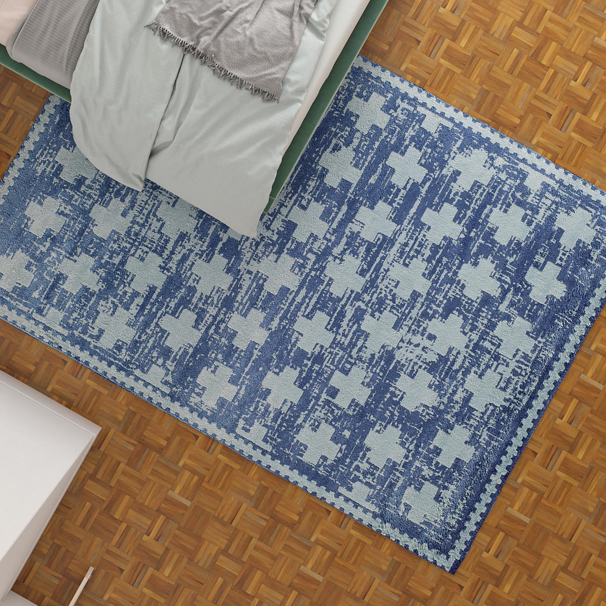 Little Seeds Serenity Impression Rug Navy/Aqua 5 x 7 - Navy