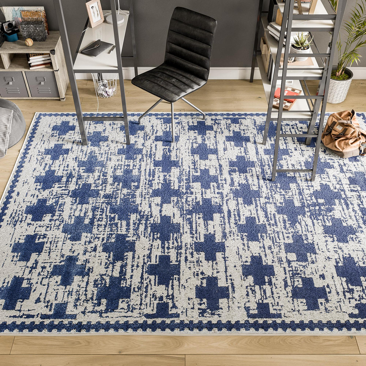 Little Seeds Serenity Impression Rug Gray/Navy  5 x 7 - Gray