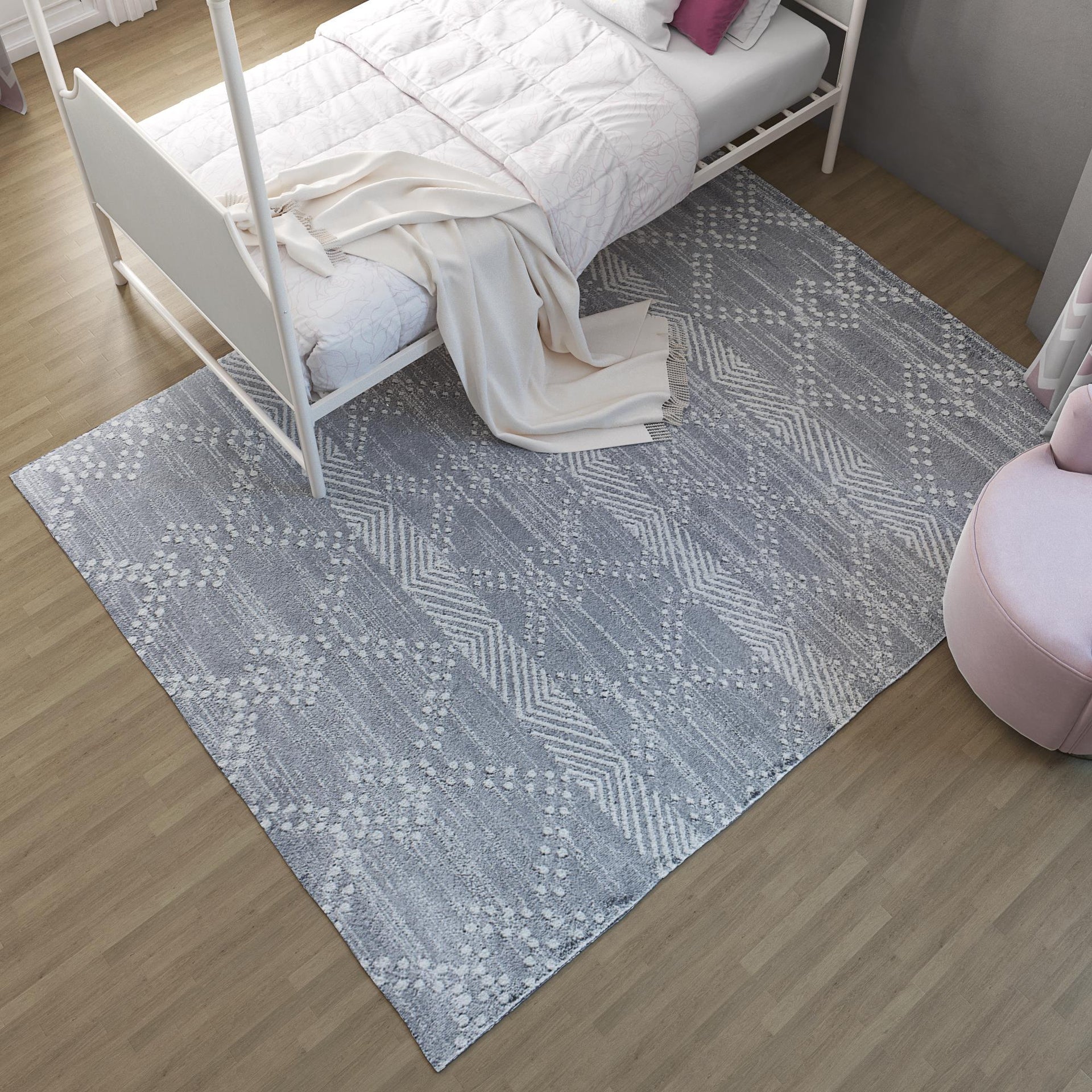 Little Seeds Serenity Vintage Rug Gray  5 x 7 - Gray