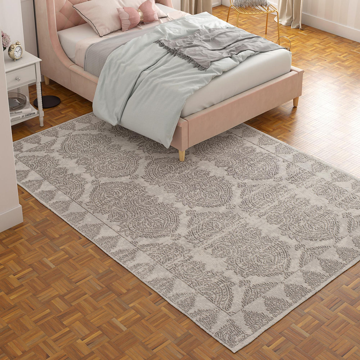 Little Seeds Magnolia Paisley Rug White8 x 10 - White