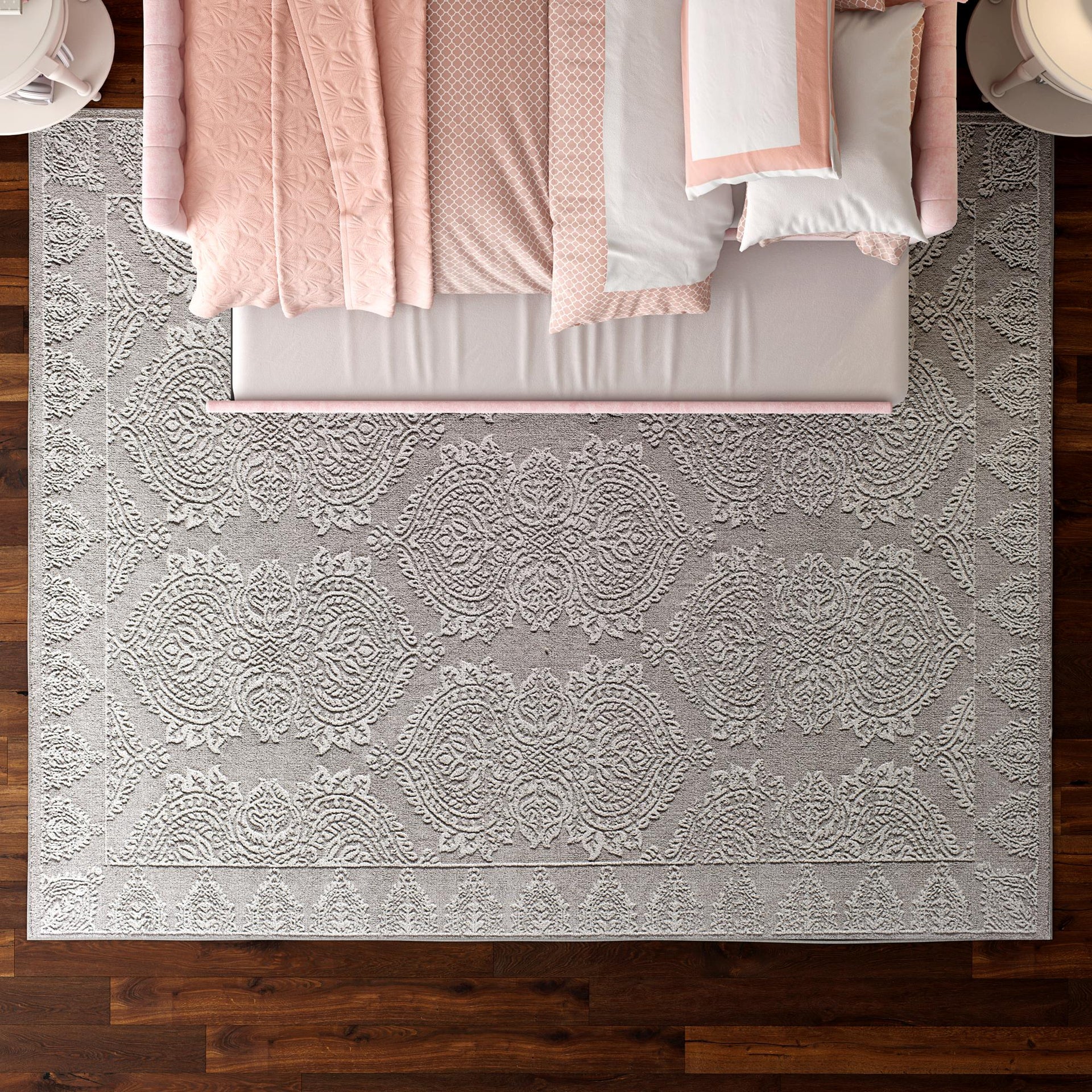 Little Seeds Magnolia Paisley Rug Gray 8 x 10 - Gray