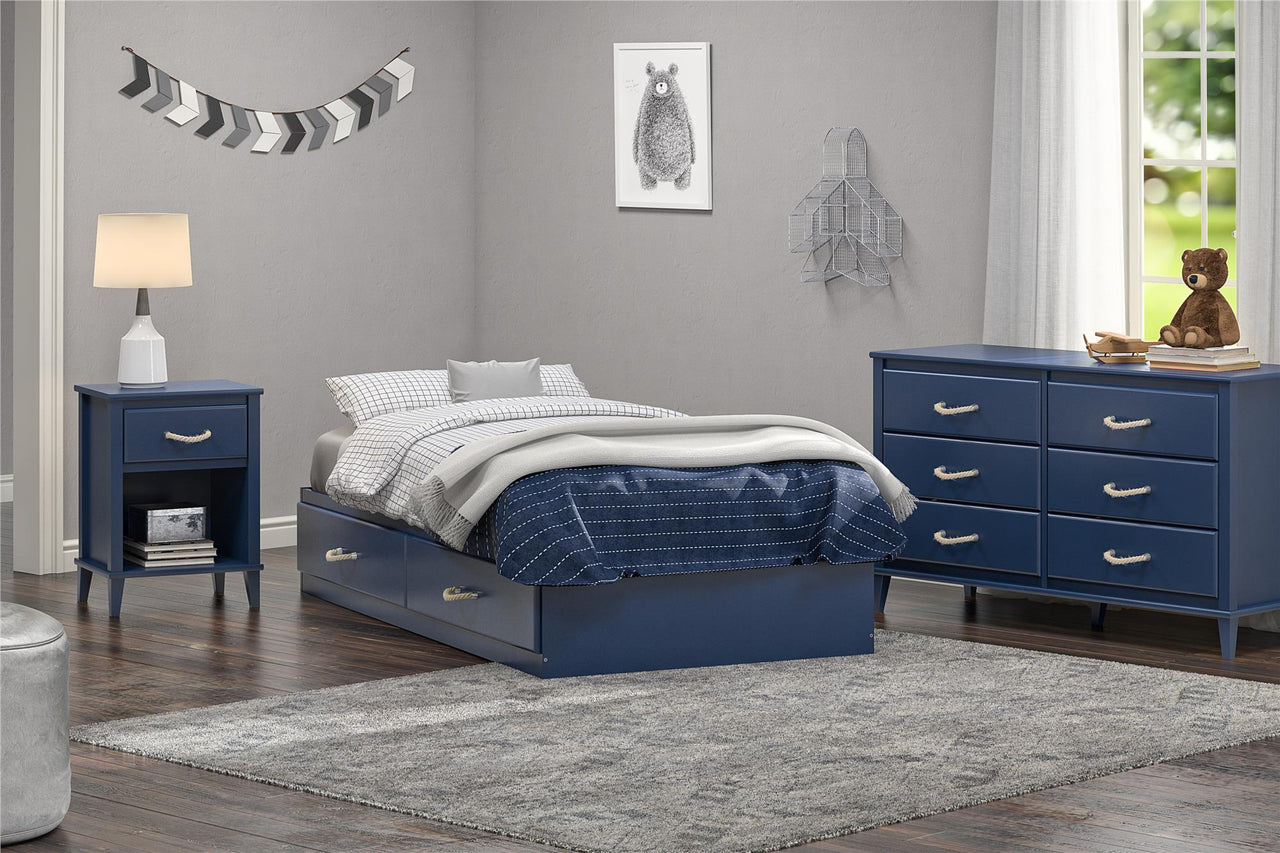 Sierra Ridge Mesa Twin Bed with Storage - Blue - Twin