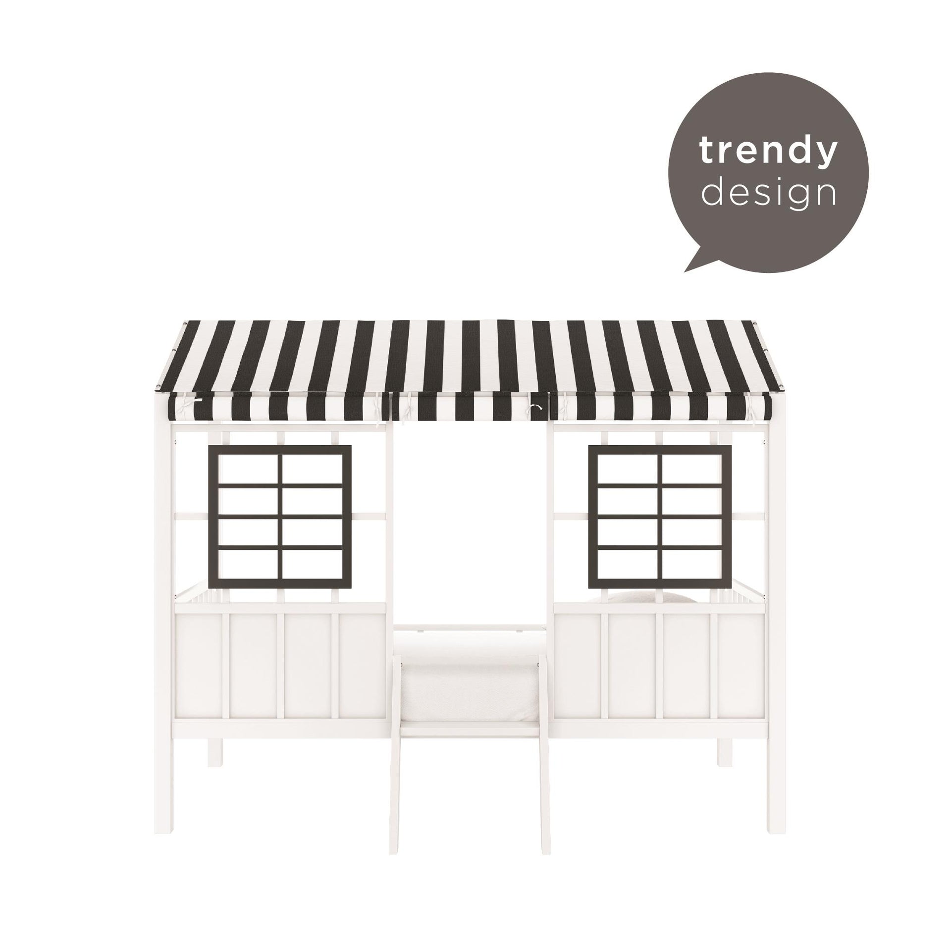 Little Seeds Rowan Valley Forest Loft Bed - White/Black - Twin