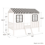 Little Seeds Rowan Valley Forest Loft Bed - White/Black - Twin