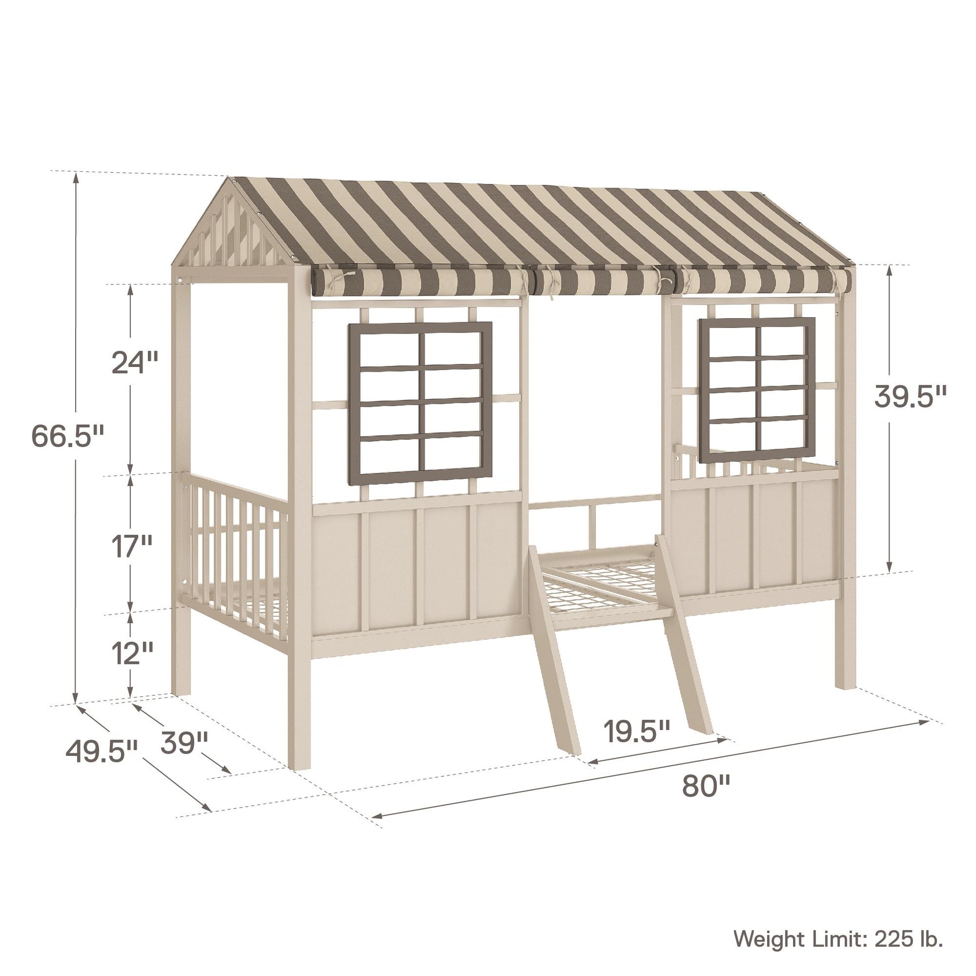 Little Seeds Rowan Valley Forest Loft Bed - Gray - Twin