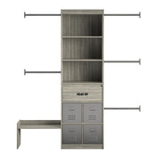 Nova Grow with Me Grey Oak Adjustable Kids’ Closet Organizer System - Gray Oak