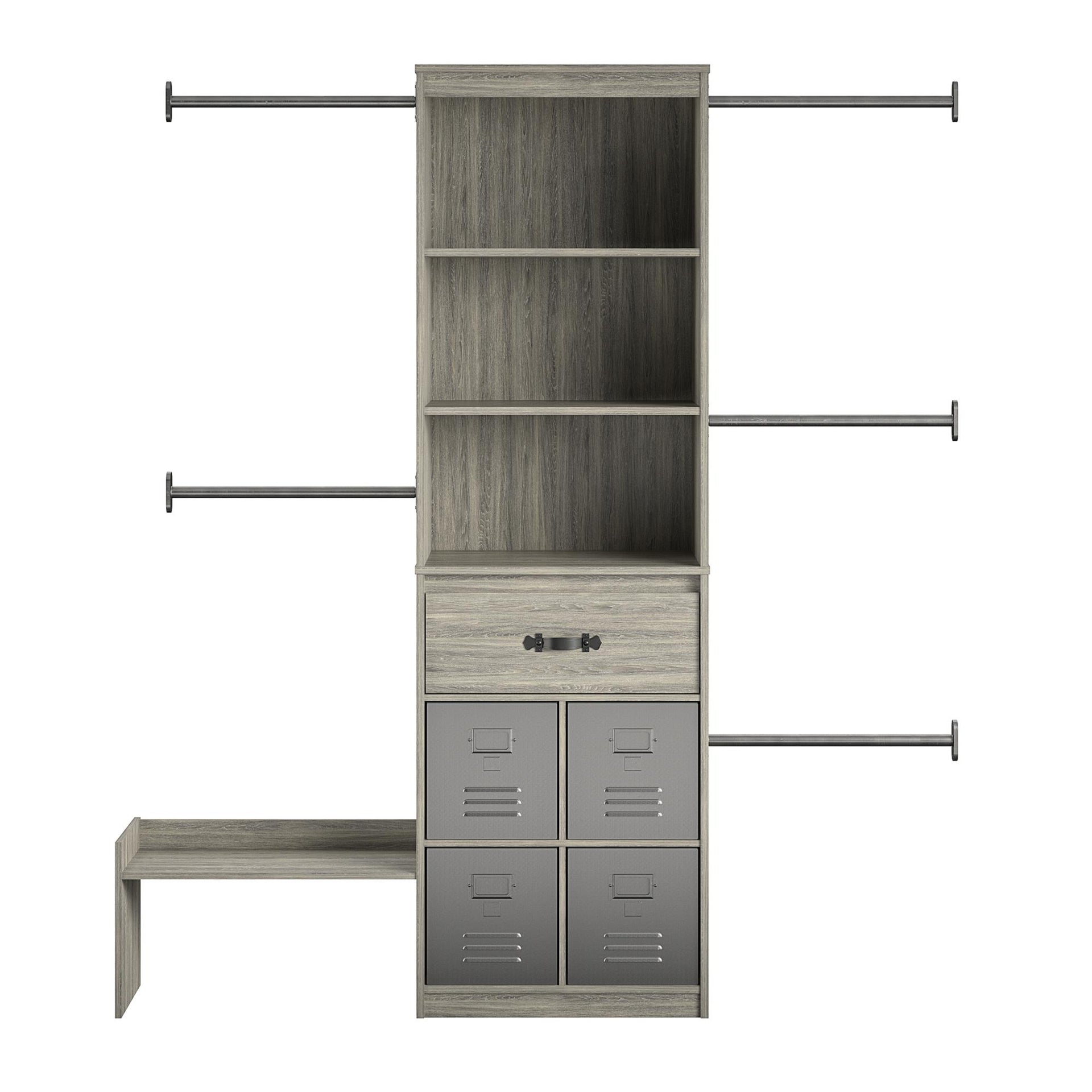 Nova Grow with Me Grey Oak Adjustable Kids’ Closet Organizer System - Gray Oak