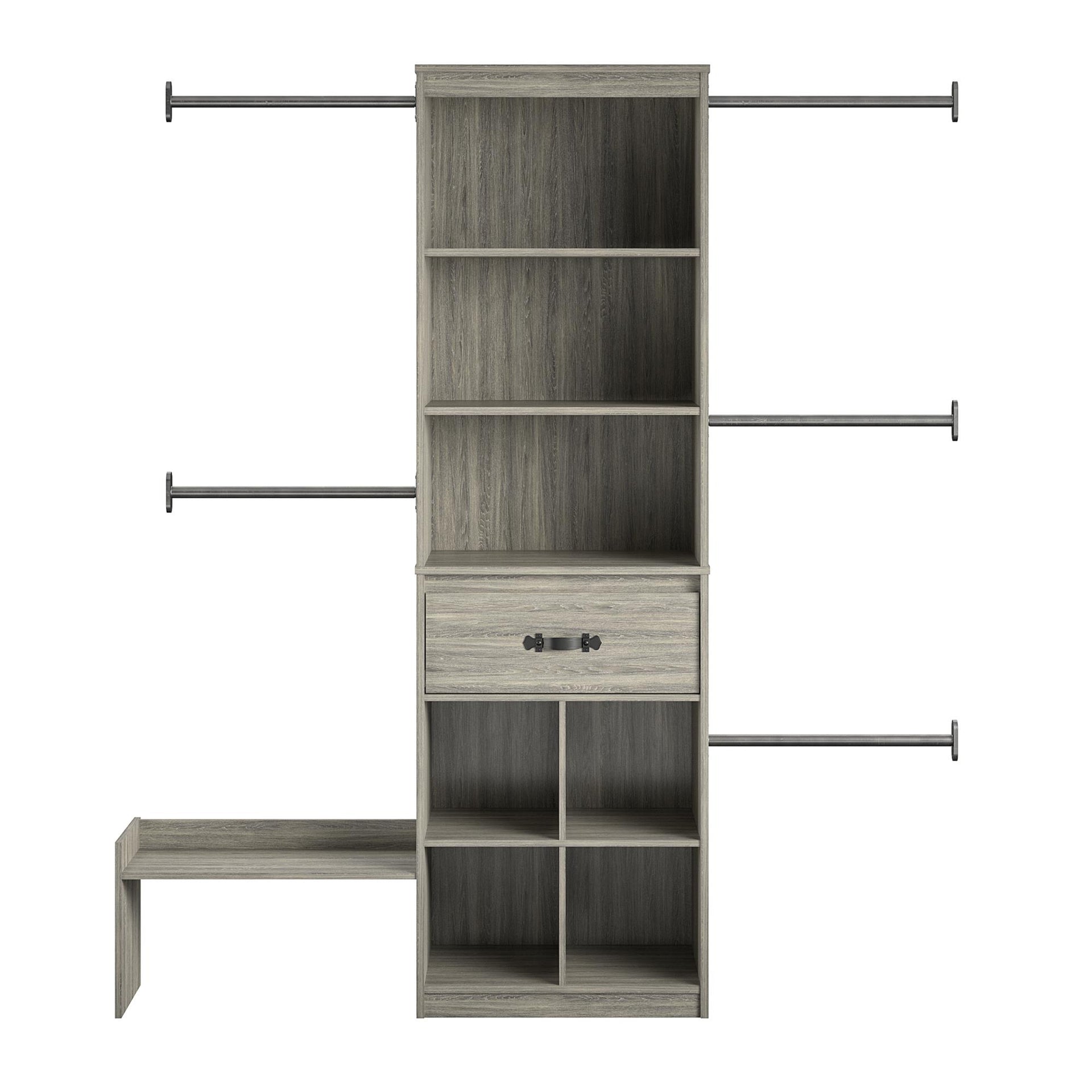 Nova Grow with Me Grey Oak Adjustable Kids’ Closet Organizer System - Gray Oak