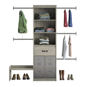 Nova Grow with Me Grey Oak Adjustable Kids’ Closet Organizer System - Gray Oak