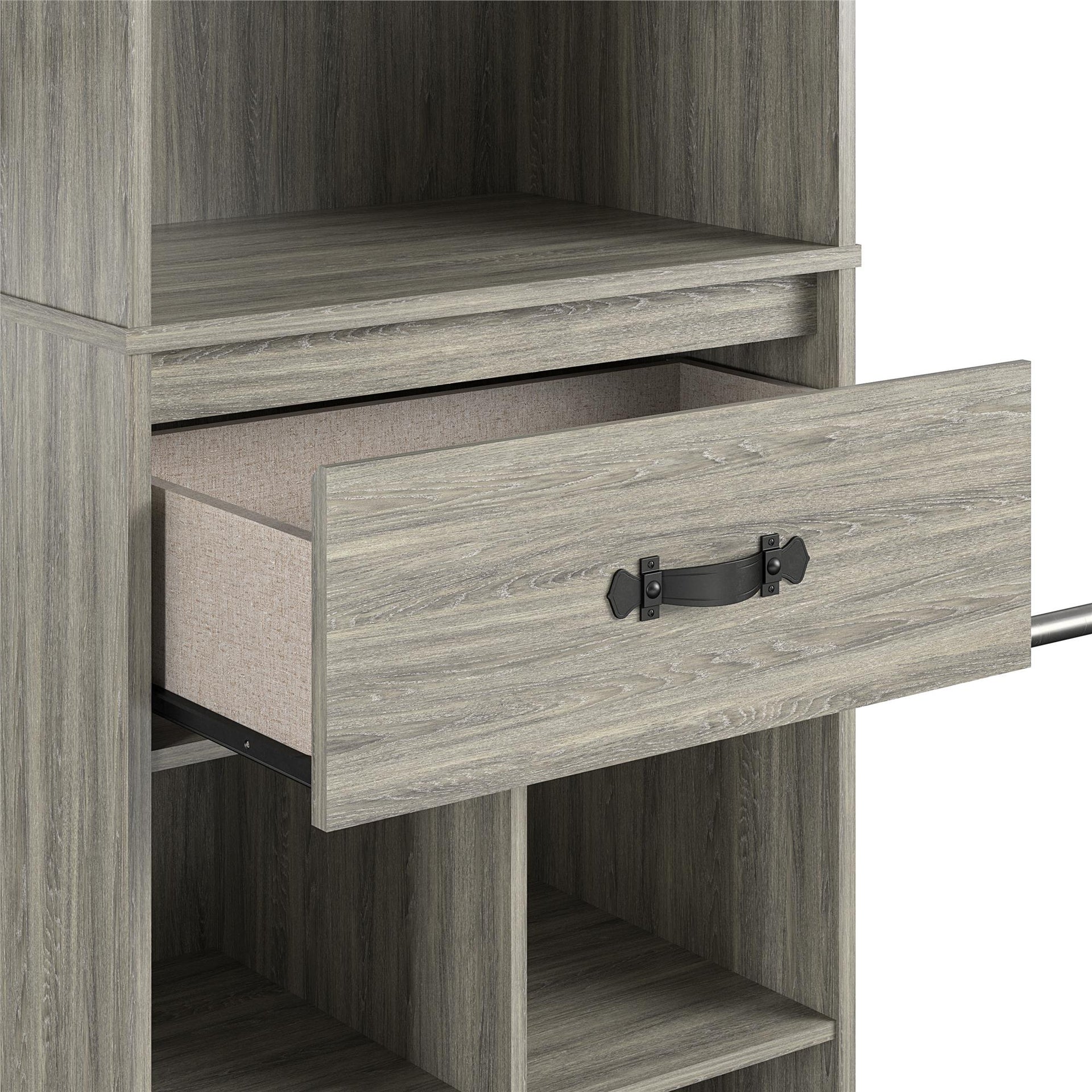 Nova Grow with Me Grey Oak Adjustable Kids’ Closet Organizer System - Gray Oak