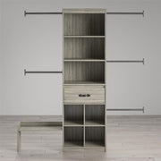 Nova Grow with Me Grey Oak Adjustable Kids’ Closet Organizer System - Gray Oak