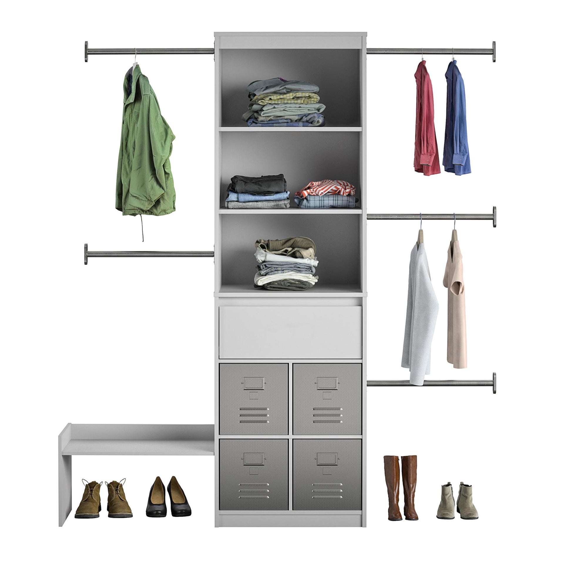 Grow with Me Grey Adjustable Kids' Closet Organizer System - Dove Gray