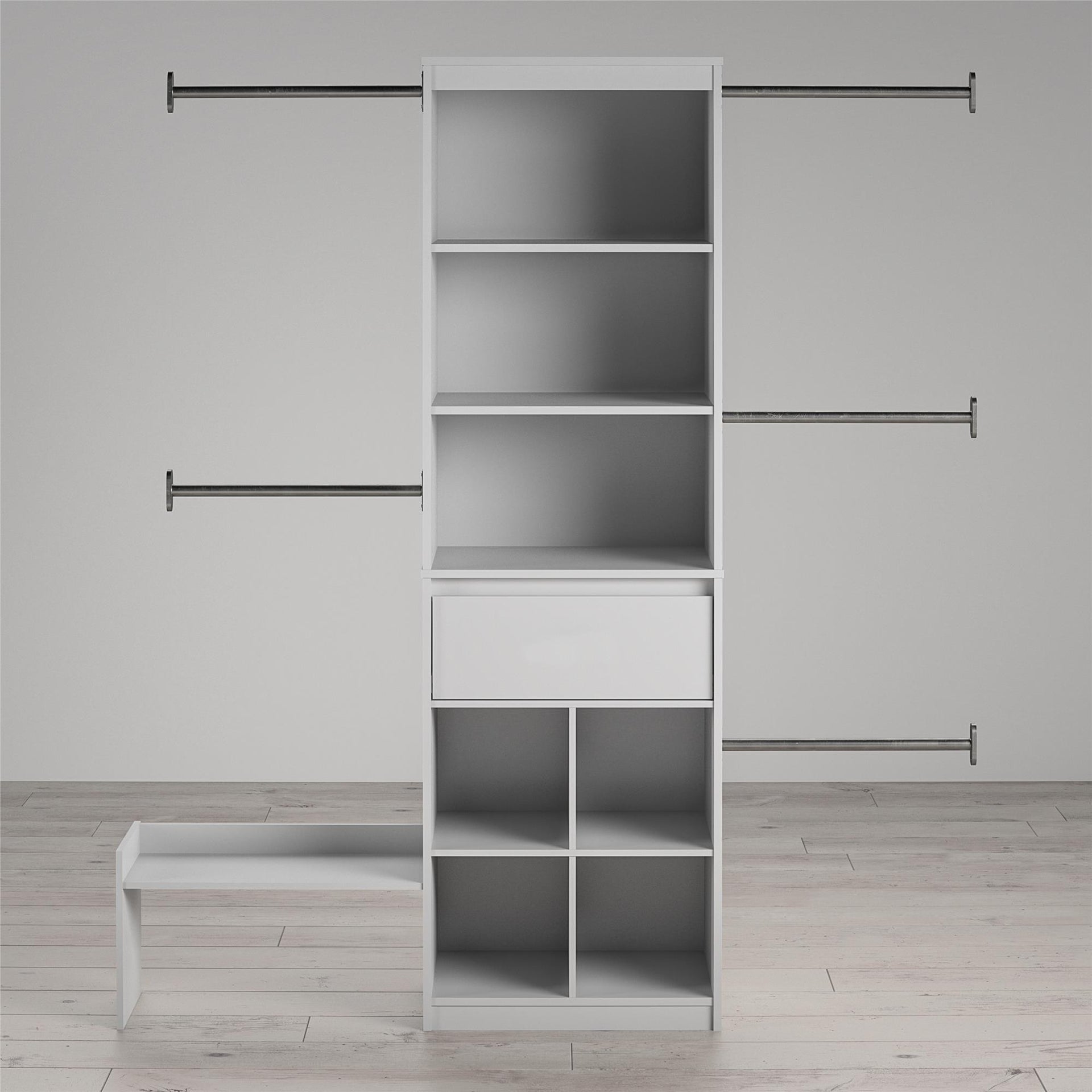 Grow with Me Grey Adjustable Kids' Closet Organizer System - Dove Gray