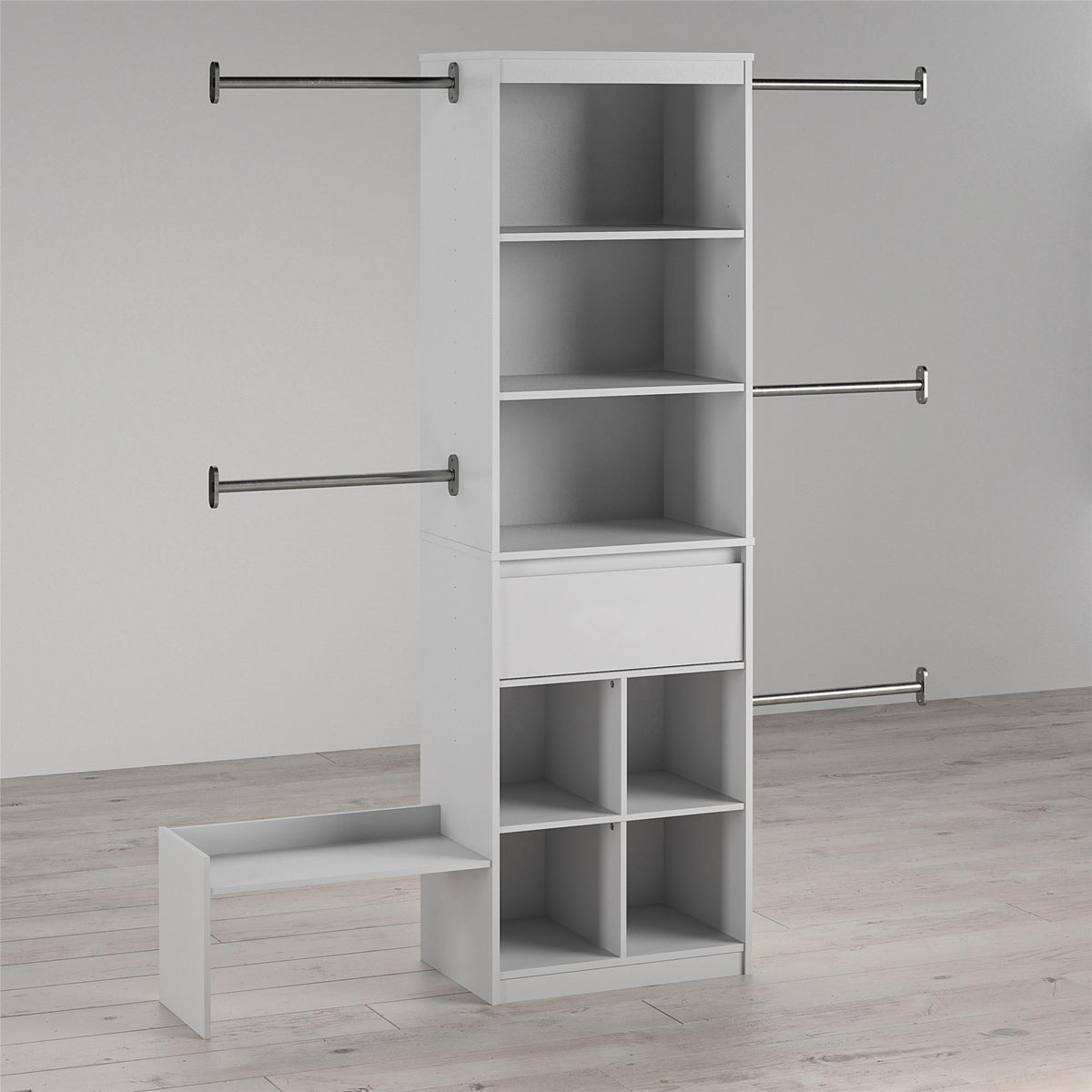 Grow with Me Grey Adjustable Kids' Closet Organizer System - Dove Gray