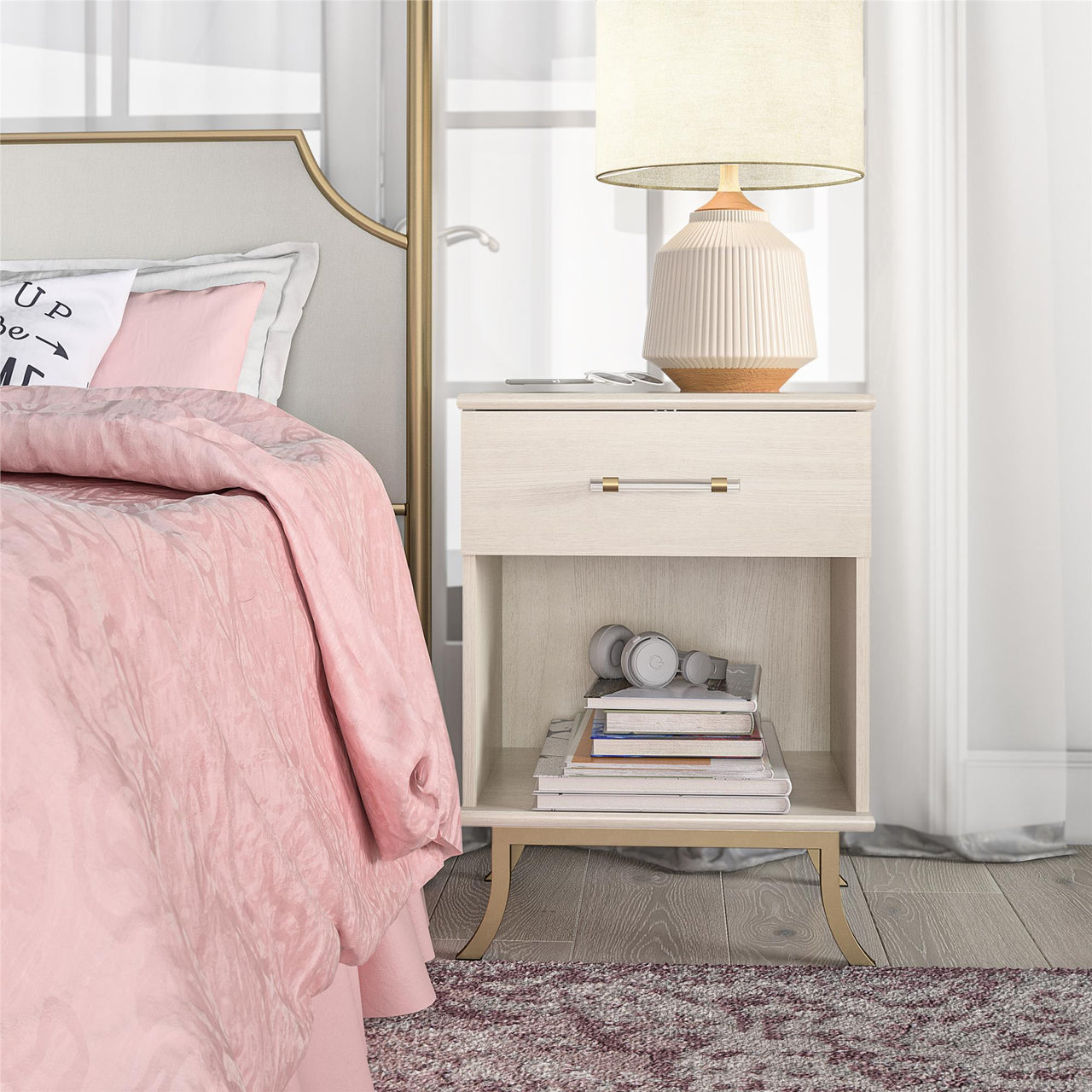 Monarch Hill Clementine White Nightstand - Ivory Oak