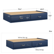 Sierra Ridge Mesa Twin Bed with Storage - Blue - Twin