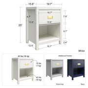 Monarch Hill Haven Kids' 1 Drawer Nightstand - White