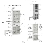 Grow with Me White Adjustable Kids' Closet Organizer System - White