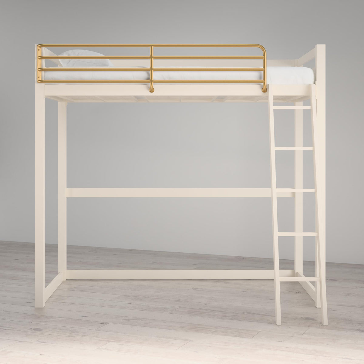 Little Seeds Monarch Hill Haven Metal Loft Bed - White - Twin