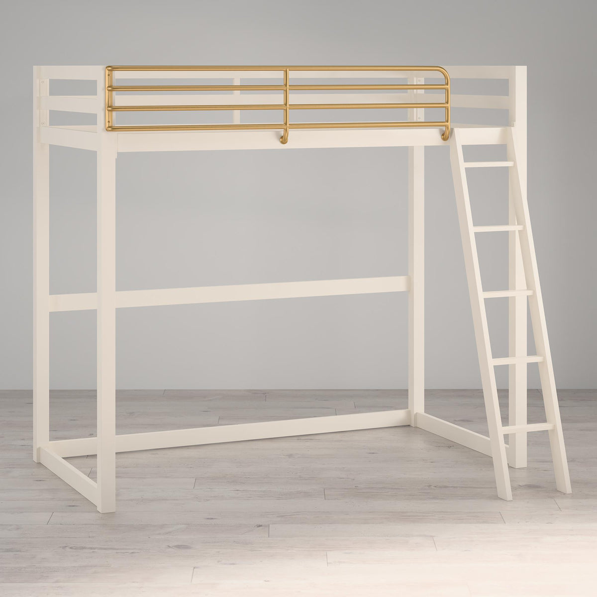 Little Seeds Monarch Hill Haven Metal Loft Bed - White - Twin