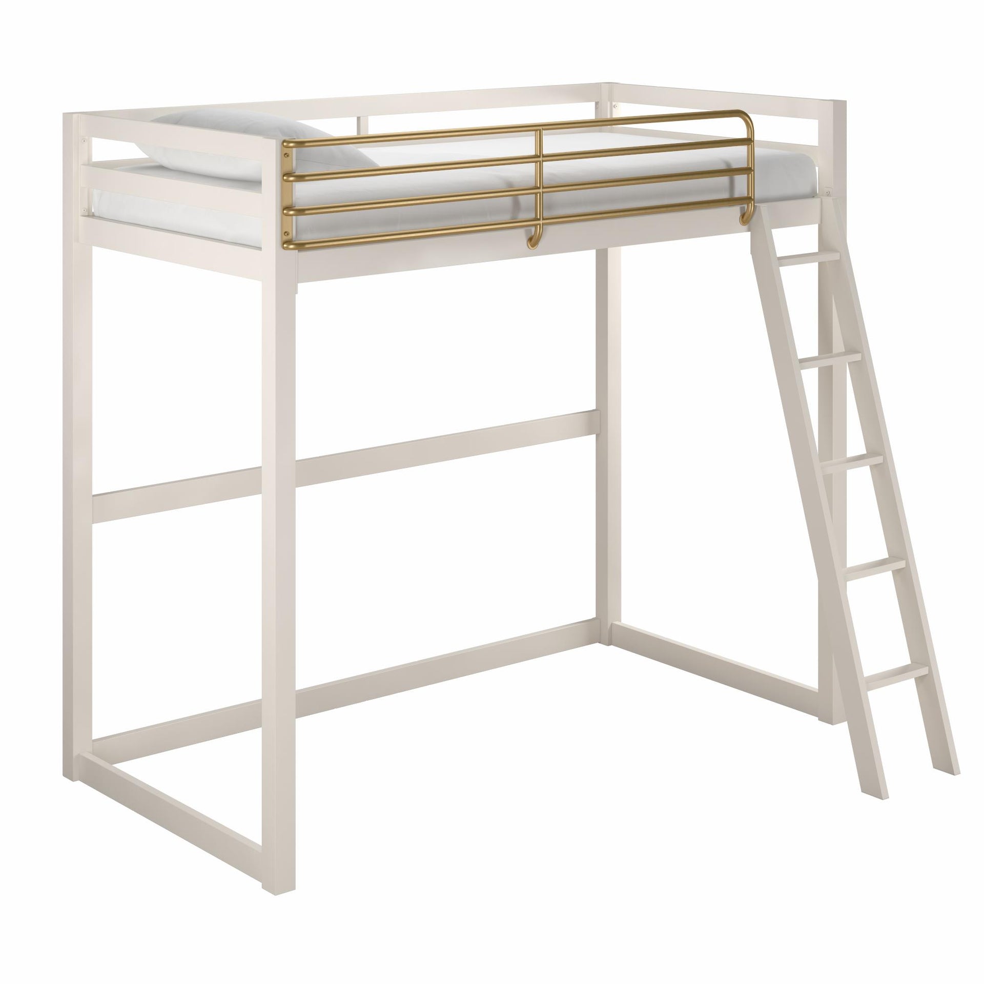 Little Seeds Monarch Hill Haven Metal Loft Bed - White - Twin