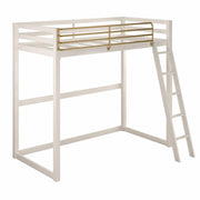 Little Seeds Monarch Hill Haven Metal Loft Bed - White - Twin