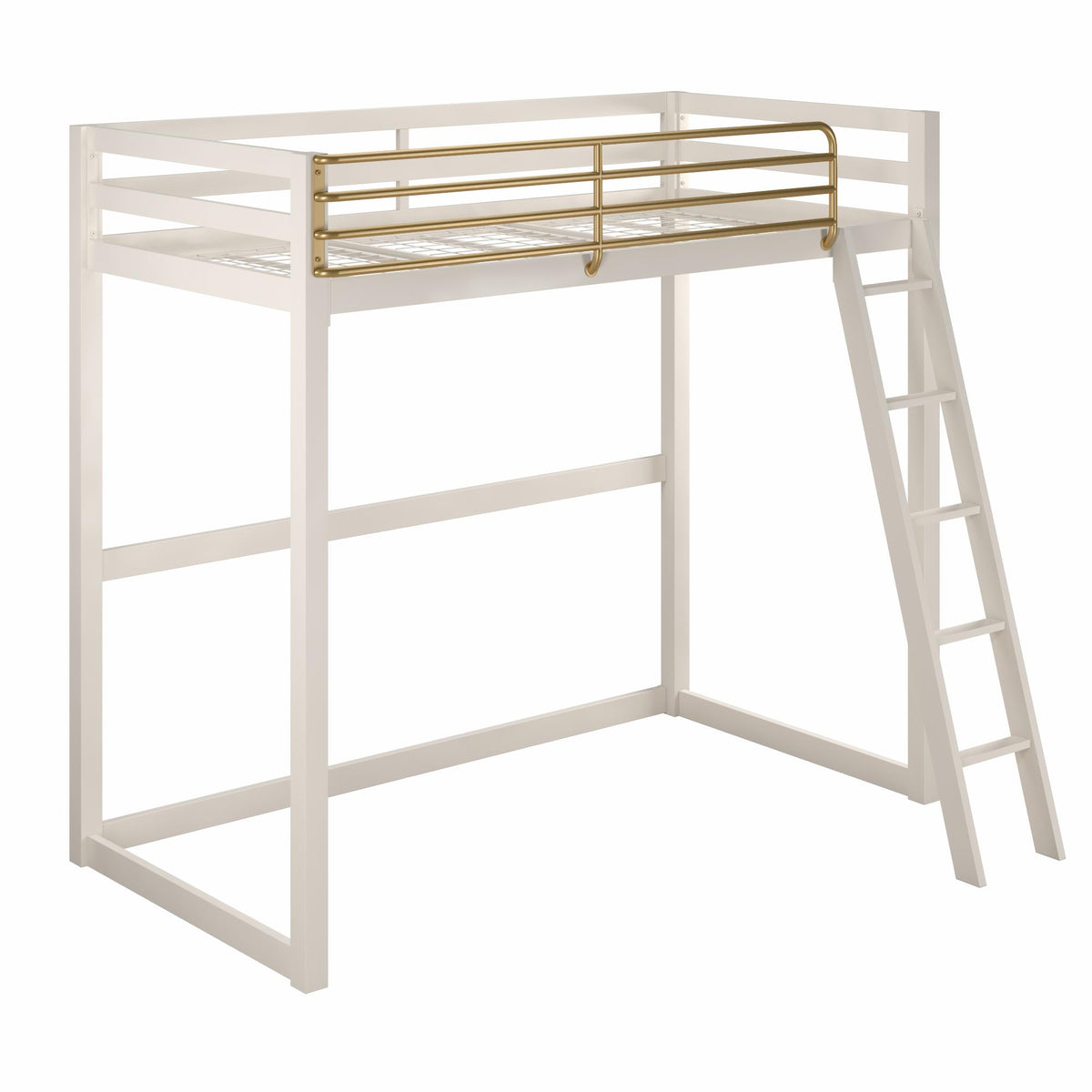 Little Seeds Monarch Hill Haven Metal Loft Bed - White - Twin