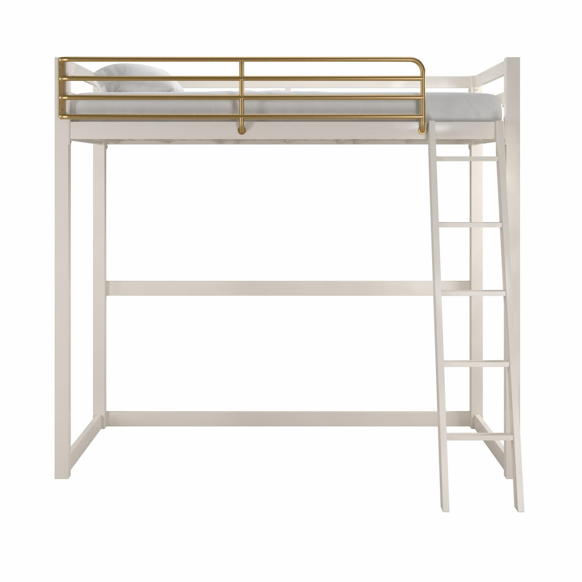 Little Seeds Monarch Hill Haven Metal Loft Bed - White - Twin