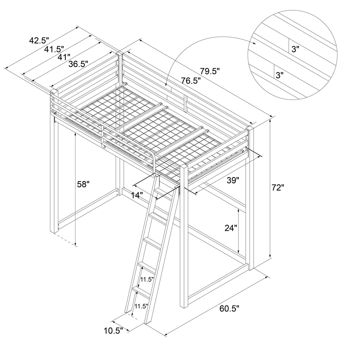 Little Seeds Monarch Hill Haven Metal Loft Bed - White - Twin