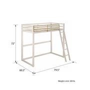 Little Seeds Monarch Hill Haven Metal Loft Bed - White - Twin