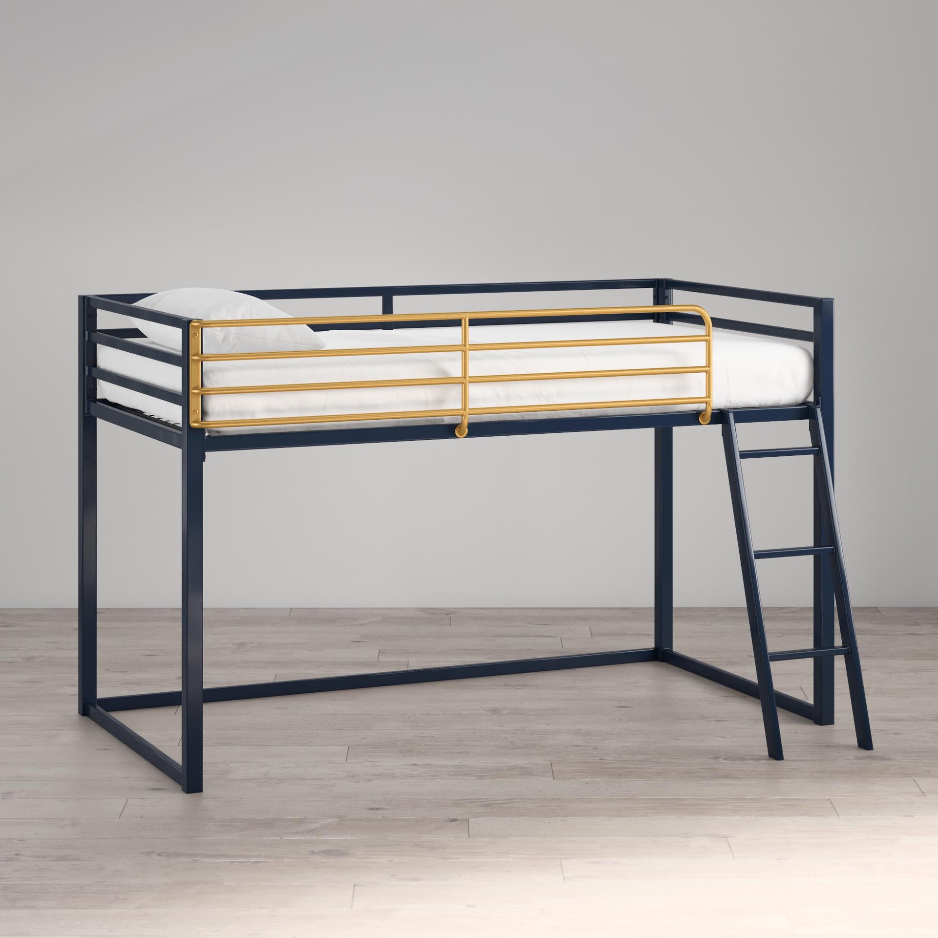 Little Seeds Monarch Hill Haven Twin Metal Junior Loft Bed - Navy - Twin