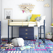 Little Seeds Monarch Hill Haven Twin Metal Junior Loft Bed - Navy - Twin