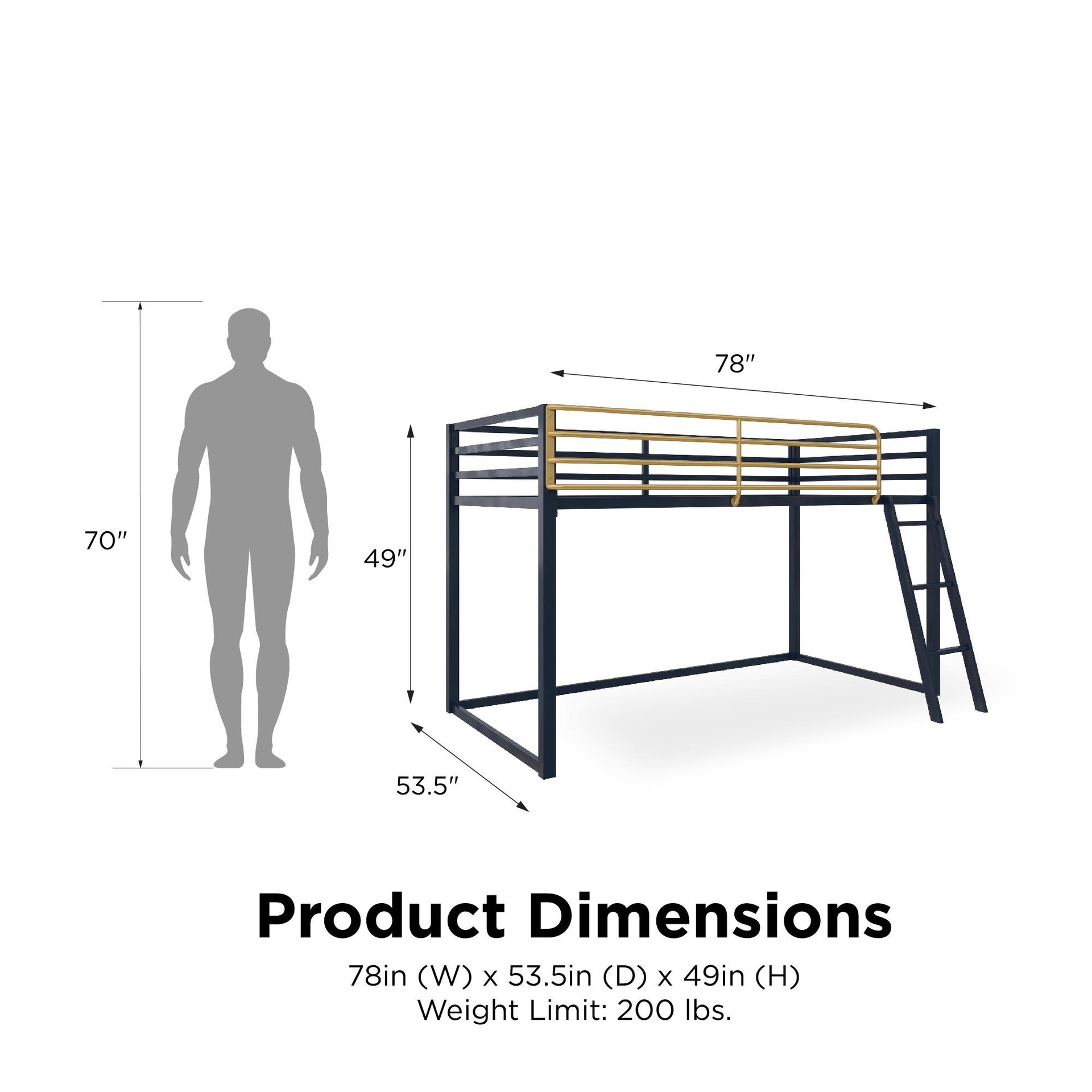 Little Seeds Monarch Hill Haven Twin Metal Junior Loft Bed - Navy - Twin