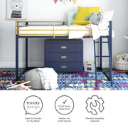 Little Seeds Monarch Hill Haven Twin Metal Junior Loft Bed - Navy - Twin